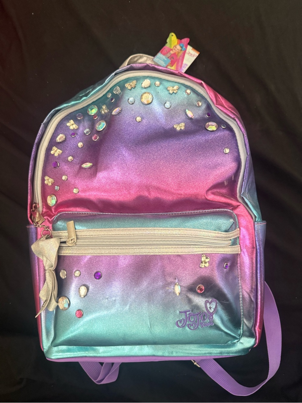 Nickelodeon JoJo Siwa Claires Girls' Ombre Sparkle Backpack - Pink Purple Teal